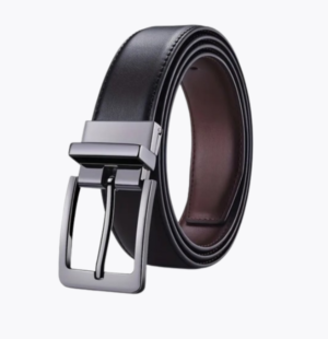 Premium Men’s Genuine Cow Leather Belt Double Sided Turning Buckle